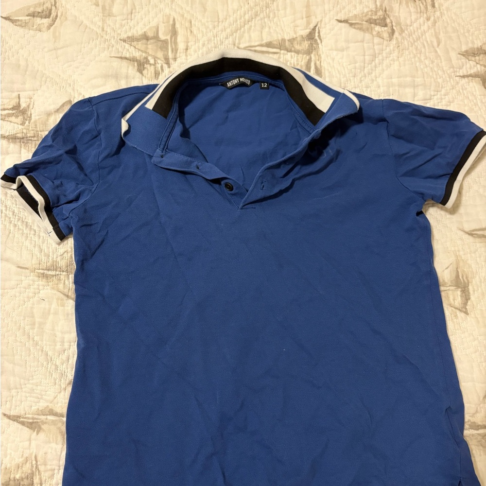 Boys size 12 Antony morato Blue Polo Shirt